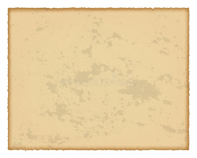 Vecchio documento con i bordi bruciati illustrazione di stock