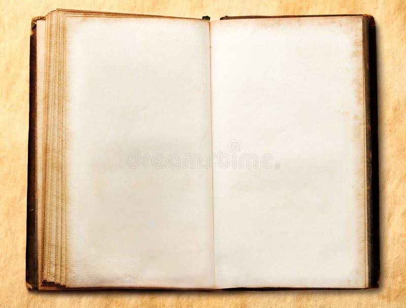 Vecchio libro in bianco aperto fotografia stock Vecchio libro in bianco aperto fotografia stock