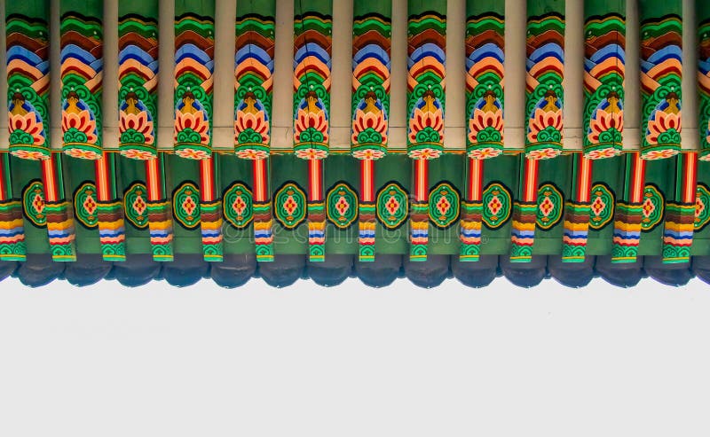 Motivo decorativo architettonico antico coreano fotografie stock libere da diritti