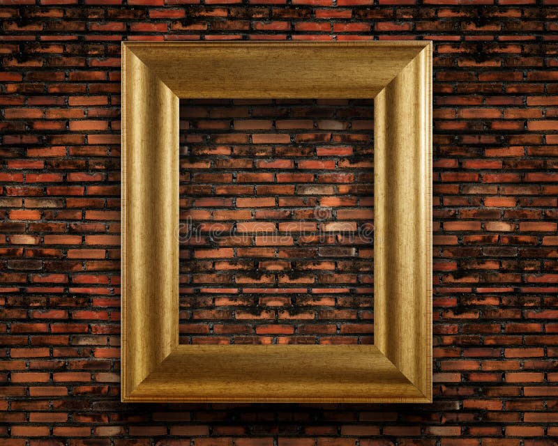 Vecchio muro di mattoni d'annata con la struttura dorata fotografie stock Vecchio muro di mattoni d'annata con la struttura dorata fotografie stock