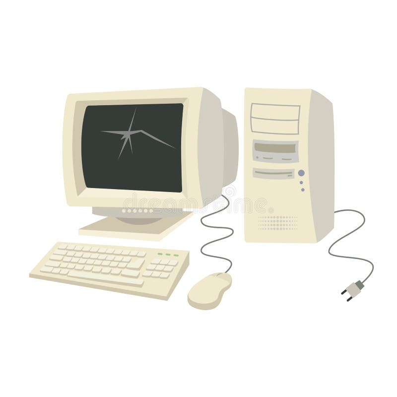 Vecchio personal computer con la tastiera ed il topo royalty illustrazione gratis Vecchio personal computer con la tastiera ed il topo royalty illustrazione gratis