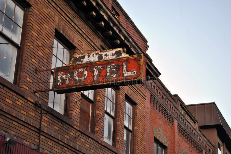 Vecchio segno dell'hotel di Boise fotografia stock libera da diritti Vecchio segno dell'hotel di Boise fotografia stock libera da diritti
