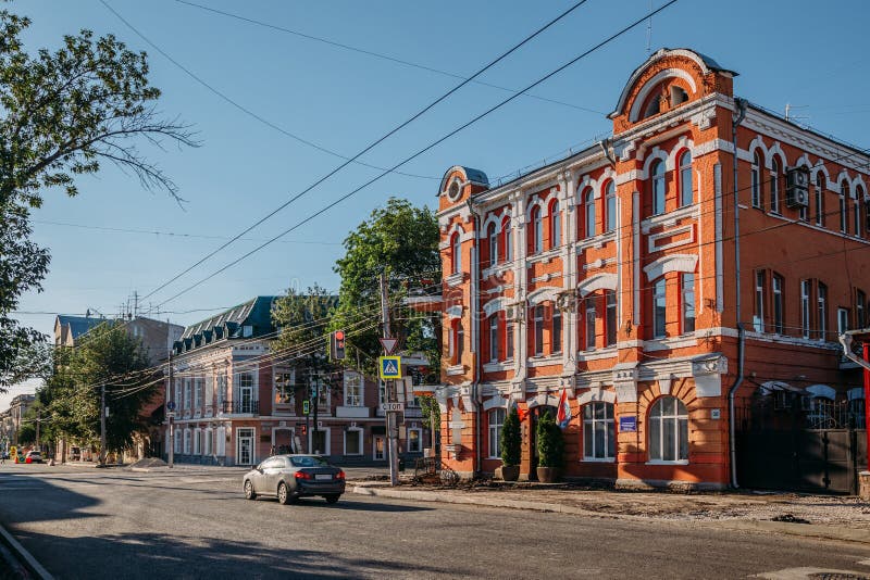Vechi centru istoric Samara. arhitectură frumoasă a clădirilor istorice royalty free stock photo