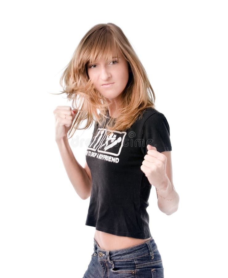 Vechtende vrouw stock afbeelding Vechtende vrouw stock afbeelding