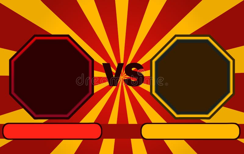 Vechter versus scherm met lege achthoekige frames royalty-vrije illustratie