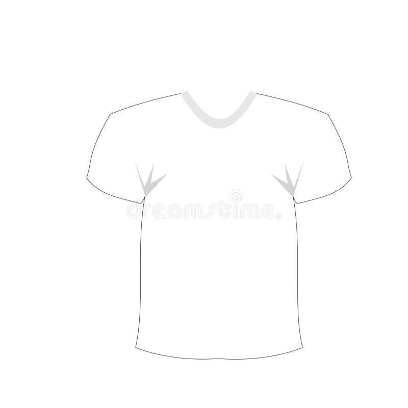 Vecteur blanc vide de modèle de T-shirt