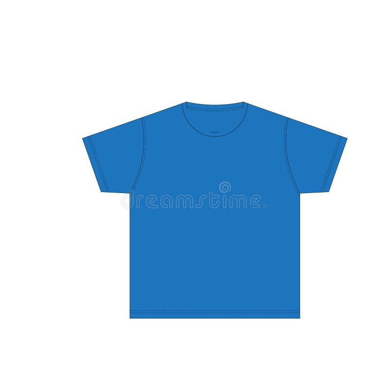 Vecteur bleu vide de modèle de T-shirt