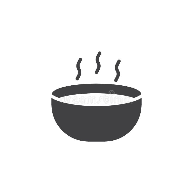 Hot soup bowl icon vector, filled flat sign, solid pictogram isolated on white. Symbol, logo illustration. Hot soup bowl icon vector, filled flat sign, solid pictogram isolated on white. Symbol, logo illustration.