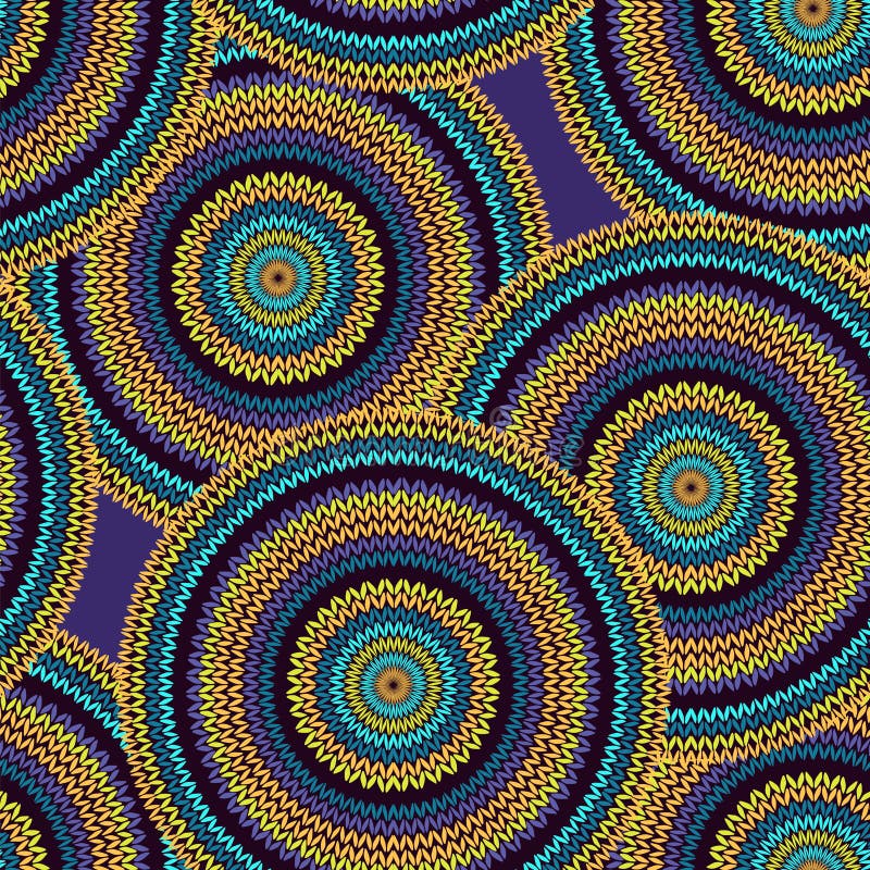 Vecteur coloré simple de cercle ethnique sans couture abstrait de style illustration de vecteur Vecteur coloré simple de cercle ethnique sans couture abstrait de style illustration de vecteur