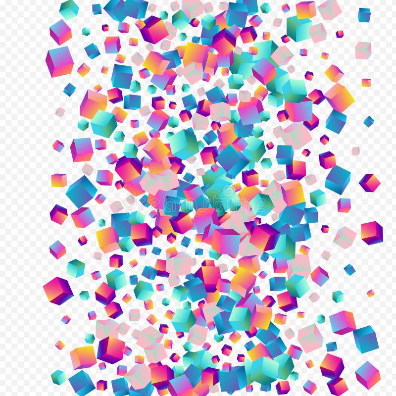 Vecteur confetti iridescent transparent. Iridescente confetti vecteur fond transparent. couvercle d'élément graphique dégradé. brochure en cube brillant. image abstraite en brique vive