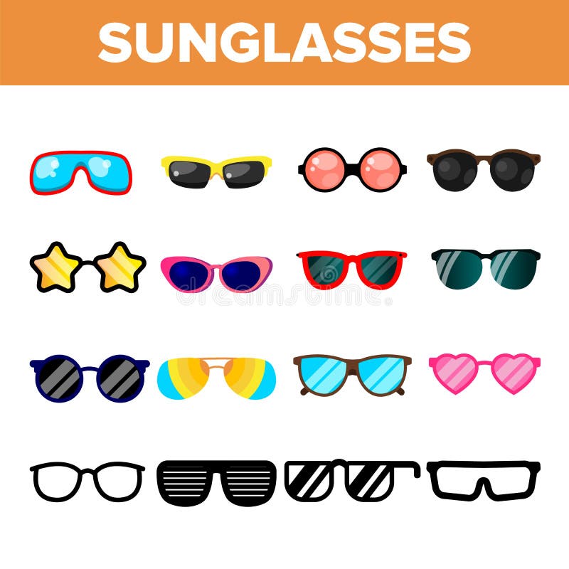 Vecteur d'ensemble d'icône de lunettes de soleil Silhouette d'icônes de lunettes de soleil de plage d'été Usage d'élégance Protec illustration de vecteur Vecteur d'ensemble d'icône de lunettes de soleil Silhouette d'icônes de lunettes de soleil de plage d'été Usage d'élégance Protec illustration de vecteur