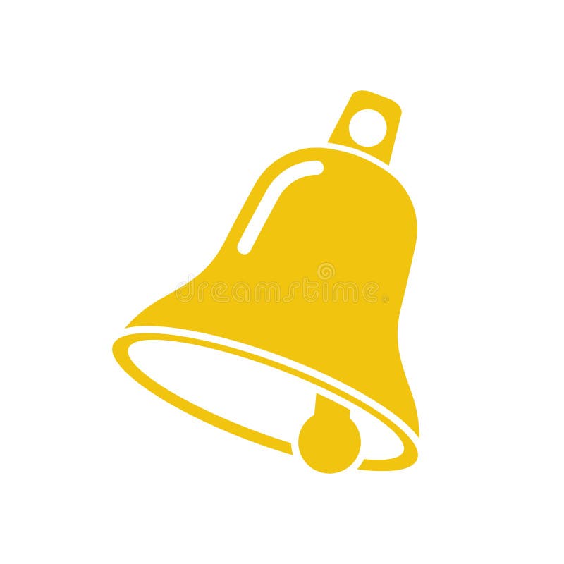 Bell icon vector yellow silhouette on a white background. Christmas bell. Celebration symbol. Icon web design. Bell icon vector yellow silhouette on a white background. Christmas bell. Celebration symbol. Icon web design.