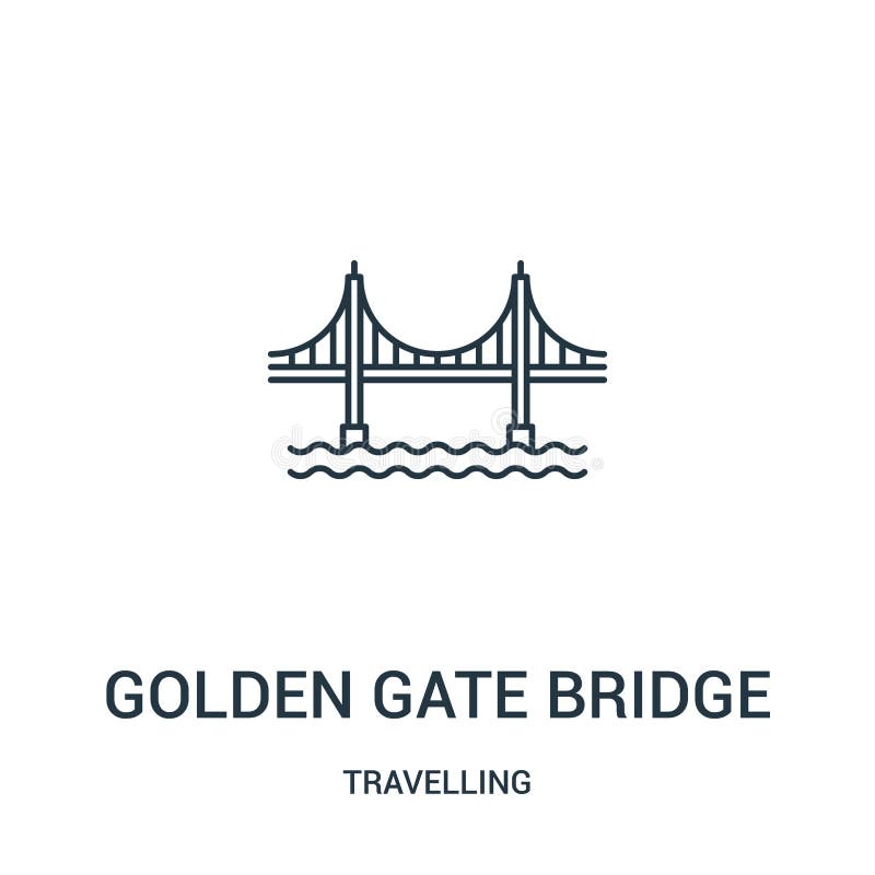 golden gate bridge icon vector from travelling collection. Thin line golden gate bridge outline icon vector illustration. Linear symbol for use on web and mobile apps, logo, print media. golden gate bridge icon vector from travelling collection. Thin line golden gate bridge outline icon vector illustration. Linear symbol for use on web and mobile apps, logo, print media