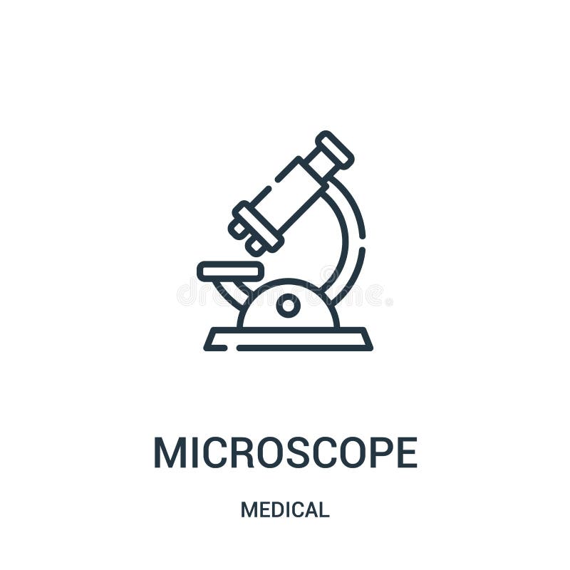 Vecteur d'icône de microscope de la collection médicale Ligne mince illustration de vecteur d'icône d'ensemble de microscope illustration libre de droits