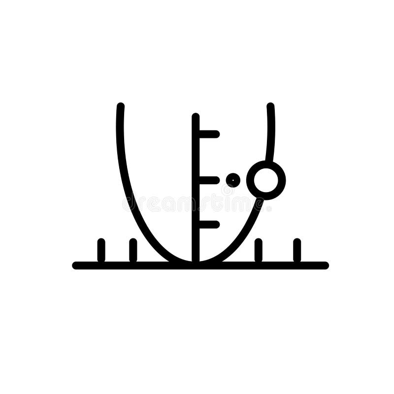 Vecteur d'icône de parabole d'isolement sur le fond, le signe de parabole, la ligne et les éléments blancs d'ensemble dans le sty illustration libre de droits Vecteur d'icône de parabole d'isolement sur le fond, le signe de parabole, la ligne et les éléments blancs d'ensemble dans le sty illustration libre de droits