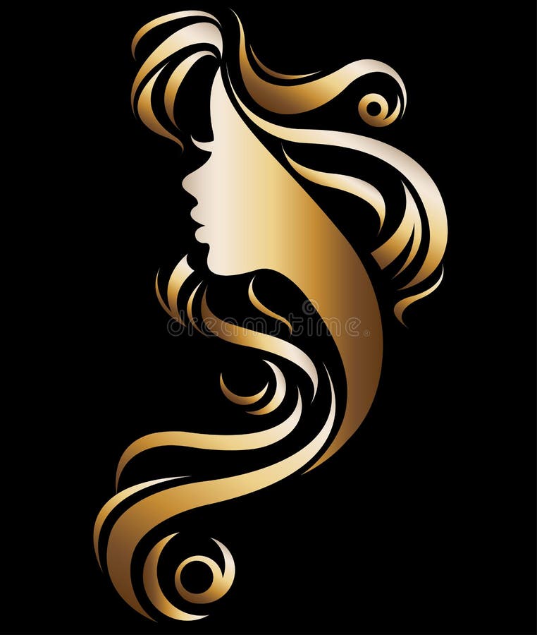Vecteur d'illustration d'icône d'or de silhouette de femmes
