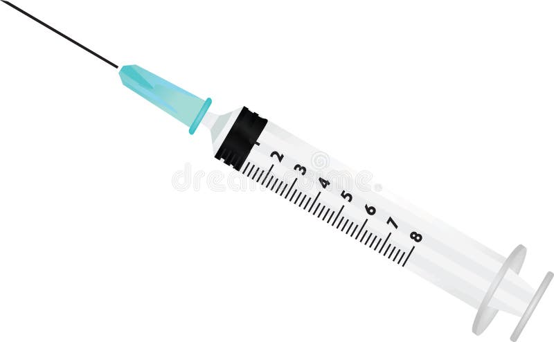 Heureux Médecin Tenant Une Grosse Seringue Sur Fond Bleu Clip Art Libres De  Droits, Svg, Vecteurs Et Illustration. Image 60646158