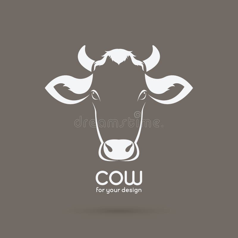 Vecteur d'une conception de tête de vache sur le fond brun illustration stock Vecteur d'une conception de tête de vache sur le fond brun illustration stock