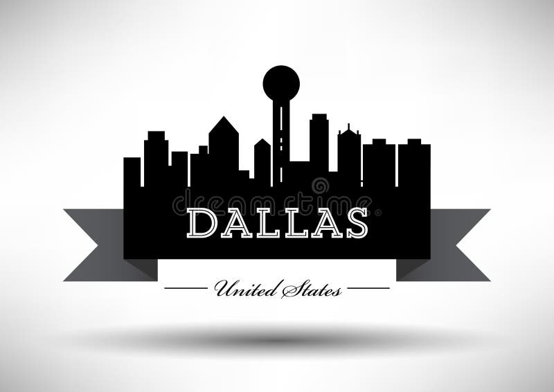 Vecteur Dallas City Skyline Design illustration stock Vecteur Dallas City Skyline Design illustration stock