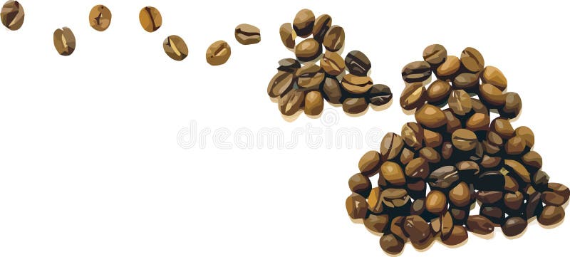 Vector hearts made of coffee beans. Vector hearts made of coffee beans