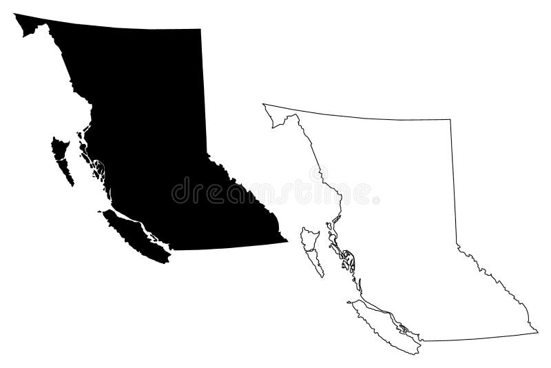 Vecteur de carte de Canada de Colombie-Britannique