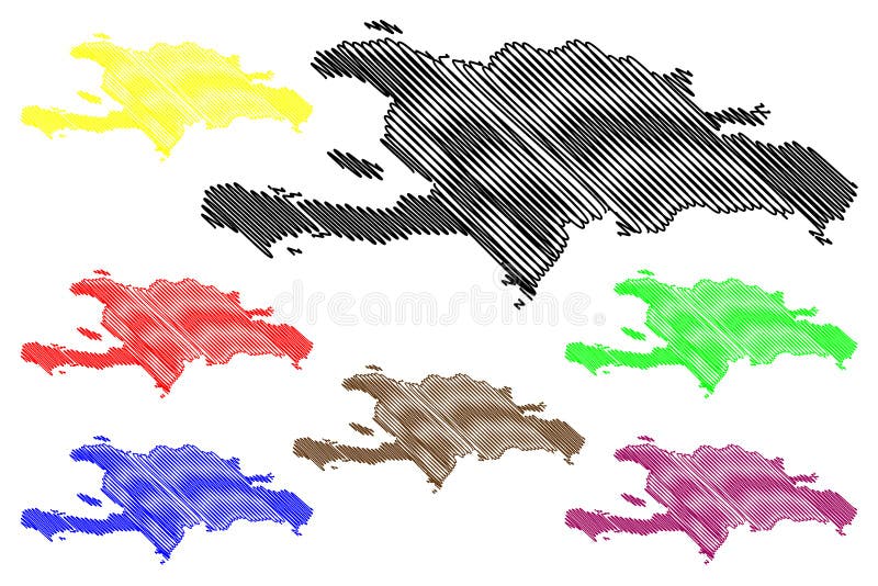 Hispaniola map vector illustration, scribble sketch Hispaniola. Hispaniola map vector illustration, scribble sketch Hispaniola