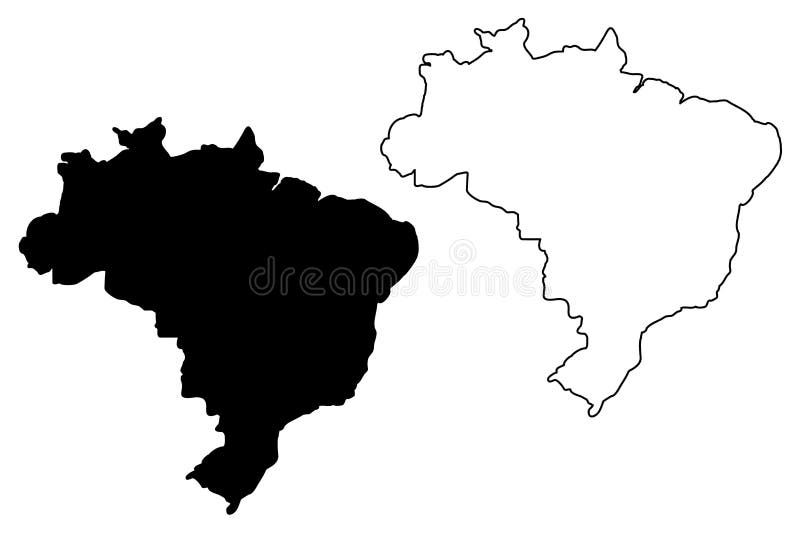 Brazil map vector illustration, scribble sketch Brazilia. Brazil map vector illustration, scribble sketch Brazilia