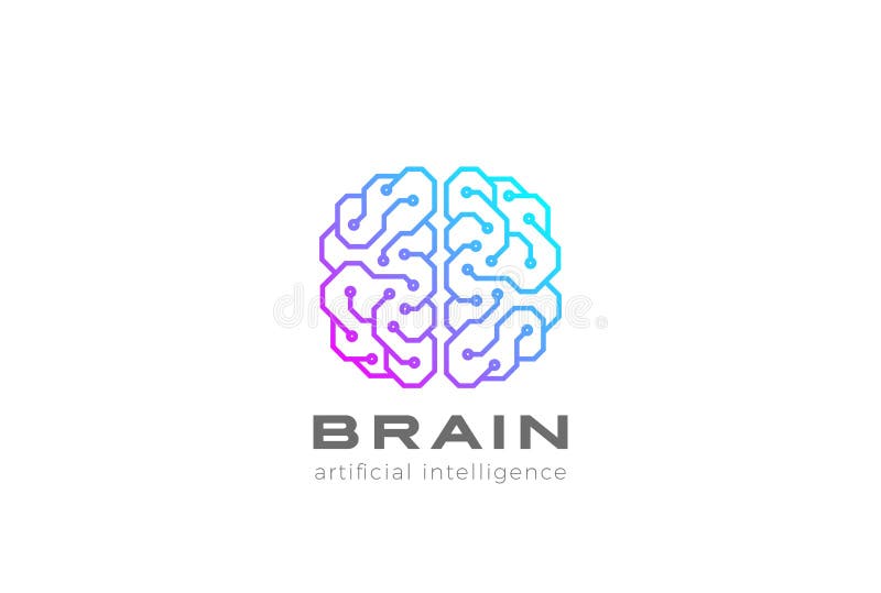 Vecteur de conception de Brain Artificial Intelligence Logo