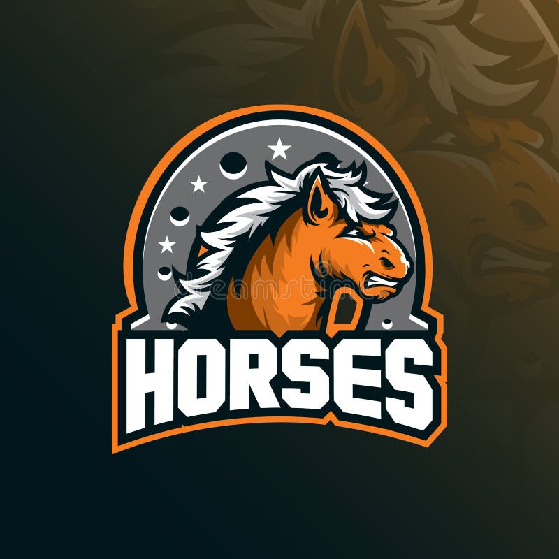 Vecteur de conception de mascotte de logo de cheval avec le style moderne de concept d'illustration pour l'impression d'insigne, illustration stock Vecteur de conception de mascotte de logo de cheval avec le style moderne de concept d'illustration pour l'impression d'insigne, illustration stock