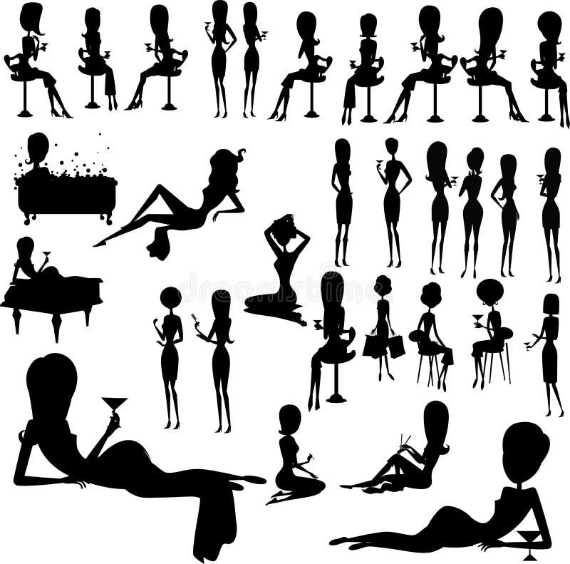Vecteur 2 de femme de silhouette illustration stock Vecteur 2 de femme de silhouette illustration stock