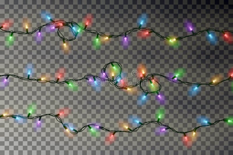 Vecteur de ficelle de lumières de couleur de Noël Vecteur illustration stock Vecteur de ficelle de lumières de couleur de Noël Vecteur illustration stock