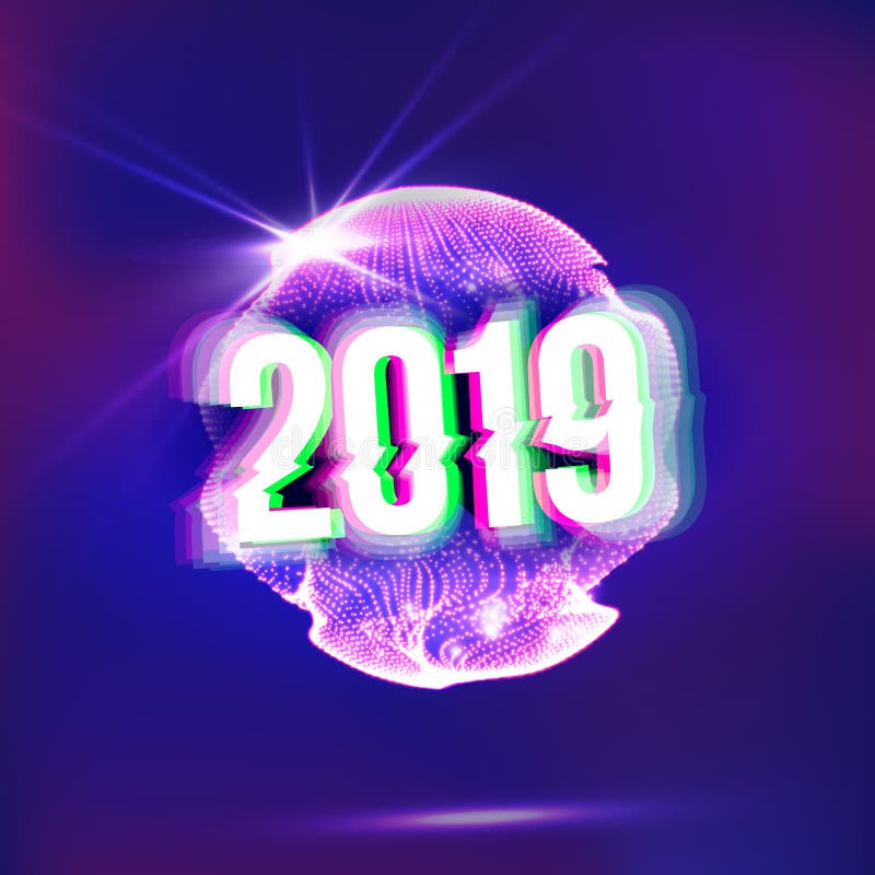 Vecteur de fond de 2019 bonnes années Vacances de 2019 ans Sphère rougeoyante de lampe au néon de disco futuriste Luxe de la meil illustration de vecteur Vecteur de fond de 2019 bonnes années Vacances de 2019 ans Sphère rougeoyante de lampe au néon de disco futuriste Luxe de la meil illustration de vecteur