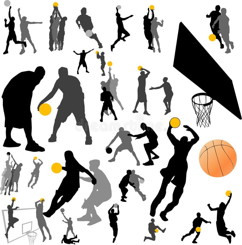 Vecteur de joueur de basket et de bille illustration de vecteur Vecteur de joueur de basket et de bille illustration de vecteur
