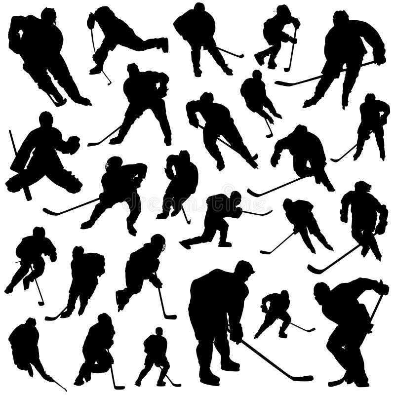 Vecteur de joueurs d'hockey illustration stock Vecteur de joueurs d'hockey illustration stock