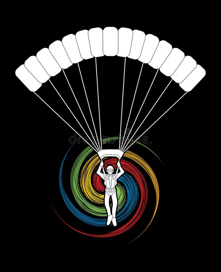 Vecteur De Parachutage De Graphique De Silhouette Illustration De