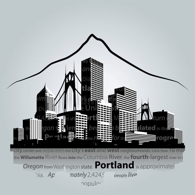 Vecteur de paysage urbain de Portland illustration de vecteur Vecteur de paysage urbain de Portland illustration de vecteur