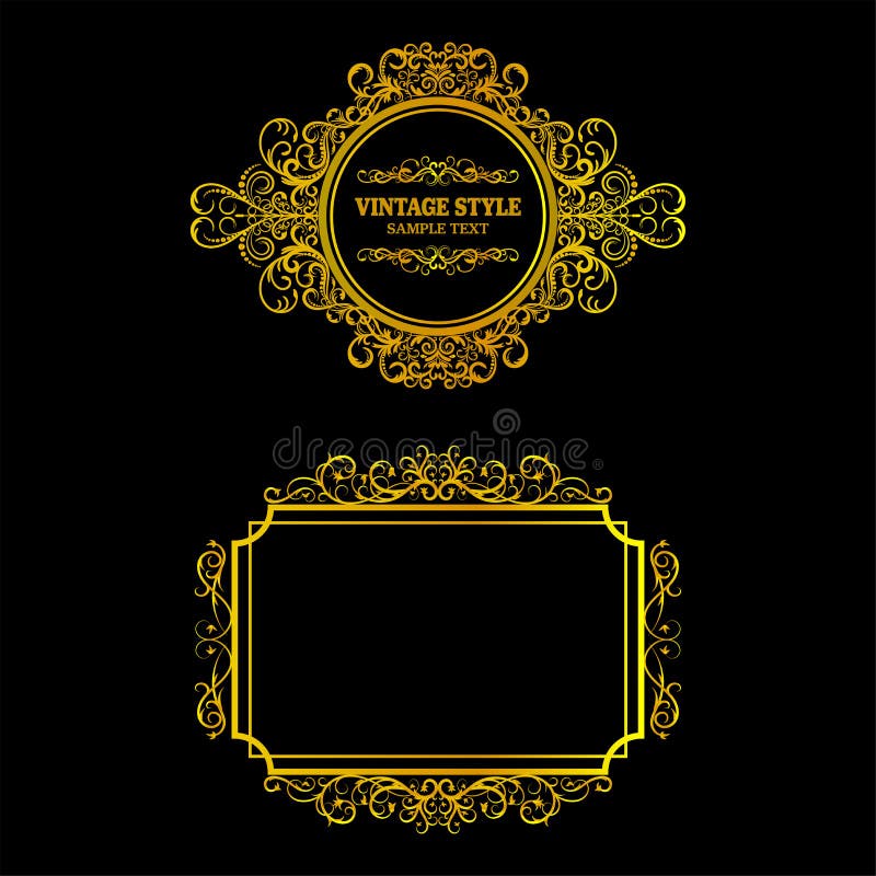 Vecteur du cadre d'or de vintage décoratif illustration libre de droits Vecteur du cadre d'or de vintage décoratif illustration libre de droits