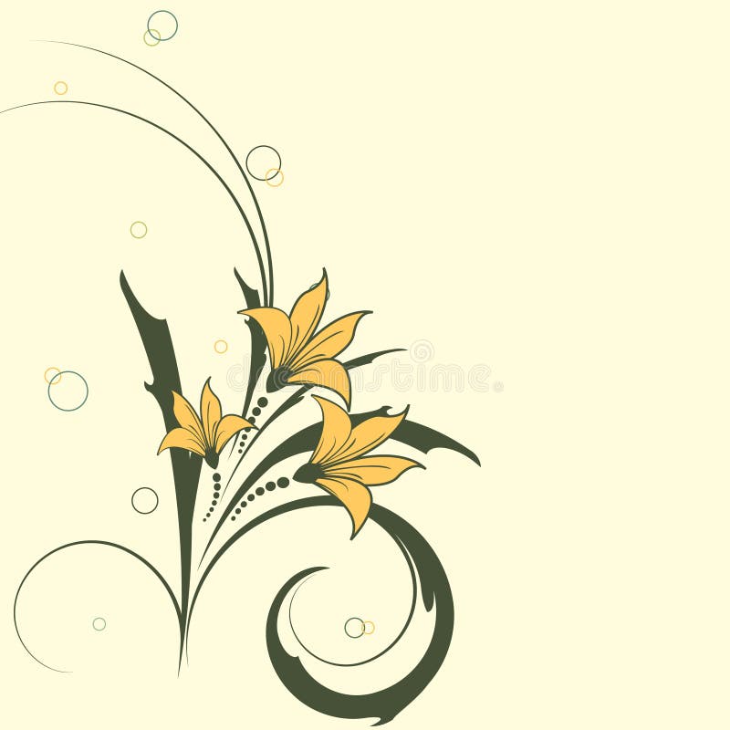 Vecteur floral avec des cercles illustration libre de droits Vecteur floral avec des cercles illustration libre de droits