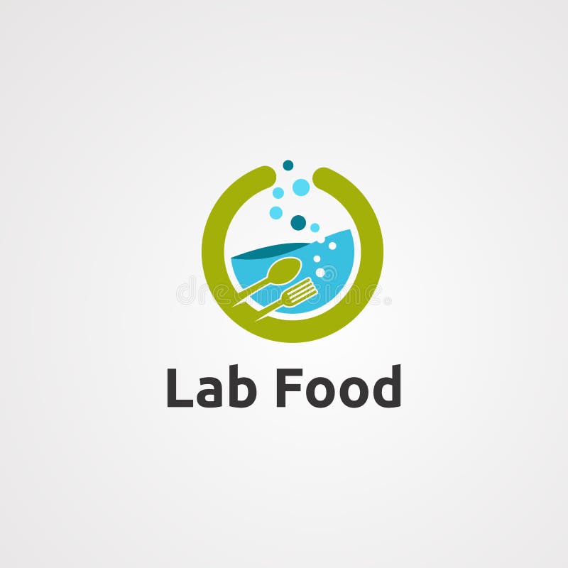 Vecteur, icône, élément, et calibre de logo de nourriture de laboratoire pour la société illustration stock Vecteur, icône, élément, et calibre de logo de nourriture de laboratoire pour la société illustration stock