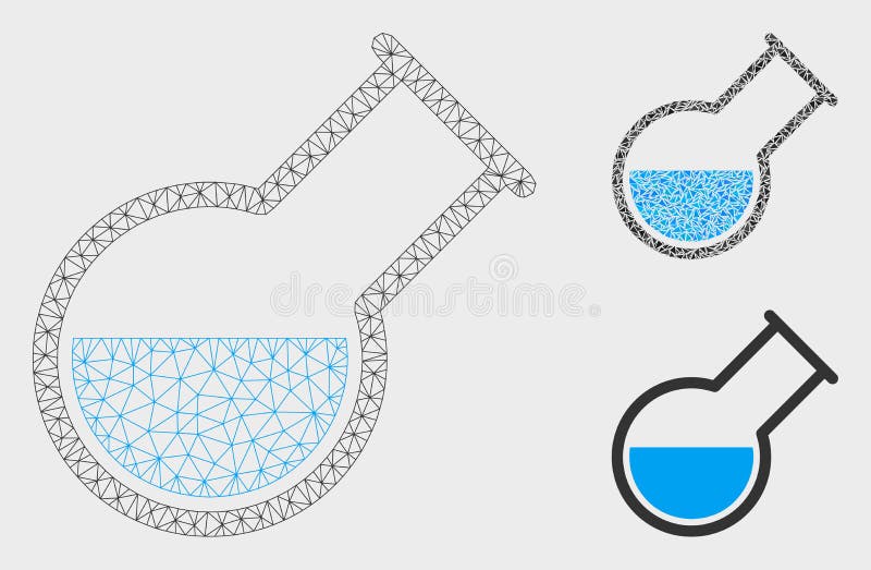 Vecteur incliné Mesh Wire Frame Model de cornue et icône de mosaïque de triangle illustration stock Vecteur incliné Mesh Wire Frame Model de cornue et icône de mosaïque de triangle illustration stock