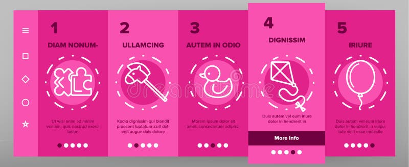 Vecteur linéaire Onboarding de jouets d'enfants illustration de vecteur Vecteur linéaire Onboarding de jouets d'enfants illustration de vecteur