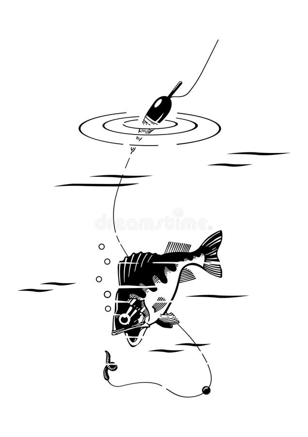 Vector illustration of biting fish. Vector illustration of biting fish