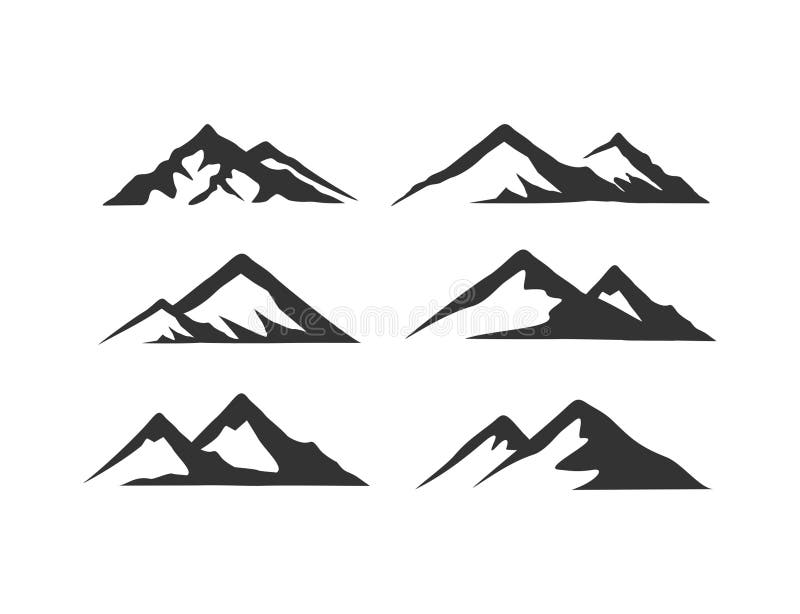 Vecteur noir de montagnes Vecteur de montagnes Logo de montagne illustration libre de droits