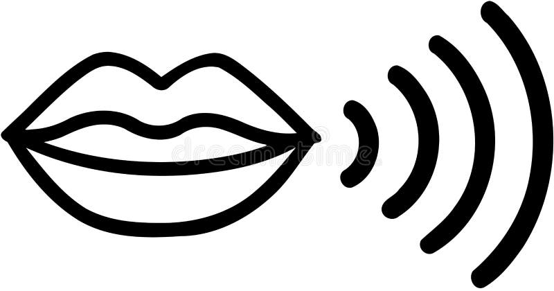 Vecteur parlant d'icône de bouche illustration stock Vecteur parlant d'icône de bouche illustration stock
