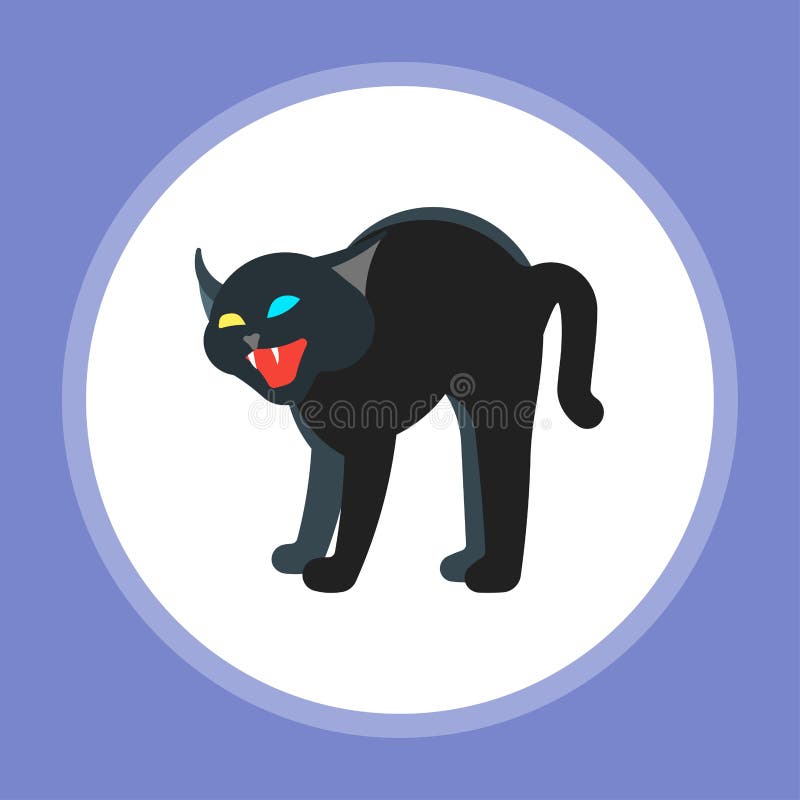 Vecteur Plat De Chat Noir De Halloween Illustration De