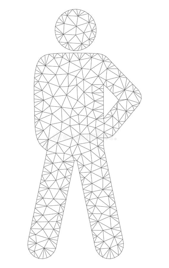Vecteur polygonal Mesh Illustration de cadre de pose d'audace. Illustration polygonale de pose d'audace de maille 2d Les lignes et les points abstraits de maille forment la pose triangulaire d'audace o