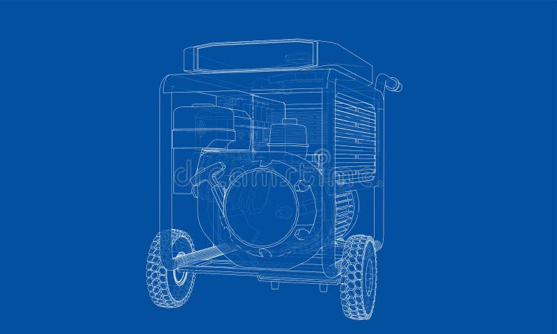 Vecteur portatif de générateur d'essence d'ensemble illustration stock Vecteur portatif de générateur d'essence d'ensemble illustration stock