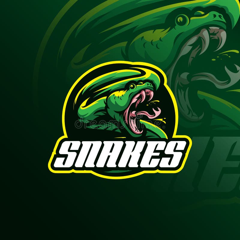 Vecteur principal de conception de logo de mascotte de serpent avec le concept f d'emblème d'insigne illustration stock Vecteur principal de conception de logo de mascotte de serpent avec le concept f d'emblème d'insigne illustration stock