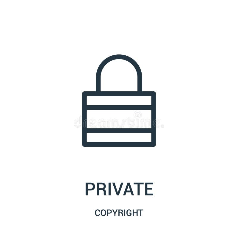vecteur privé d'icône de collection de copyright Ligne mince illustration privée de vecteur d'icône d'ensemble illustration libre de droits vecteur privé d'icône de collection de copyright Ligne mince illustration privée de vecteur d'icône d'ensemble illustration libre de droits