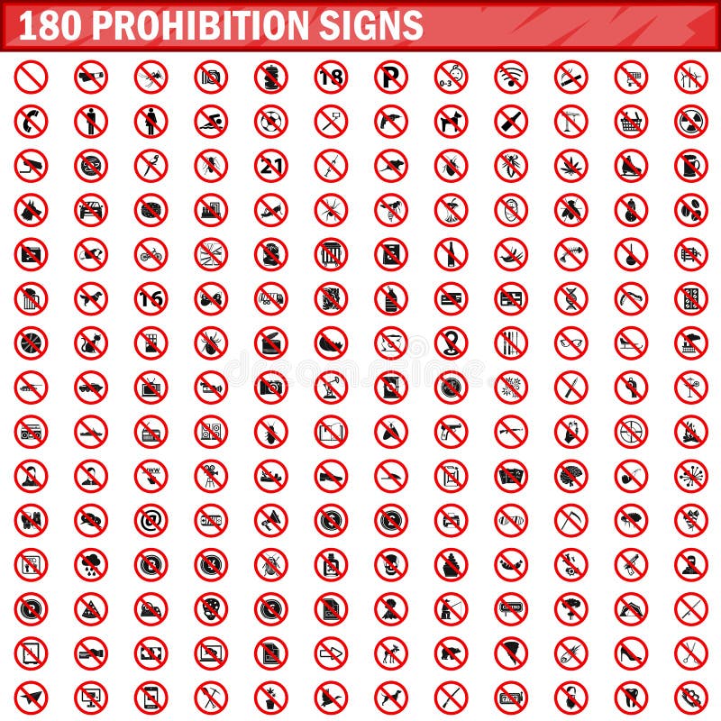 180 vecteur réglé d'interdiction par signes illustration de vecteur 180 vecteur réglé d'interdiction par signes illustration de vecteur
